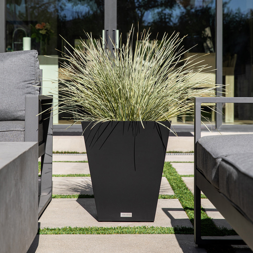 Nobleton Square Planter - Black 22"