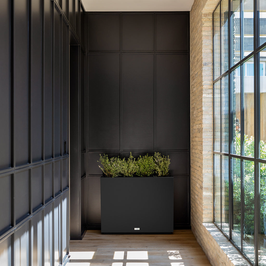 Block Span Medium Planter 38x10x30" Black