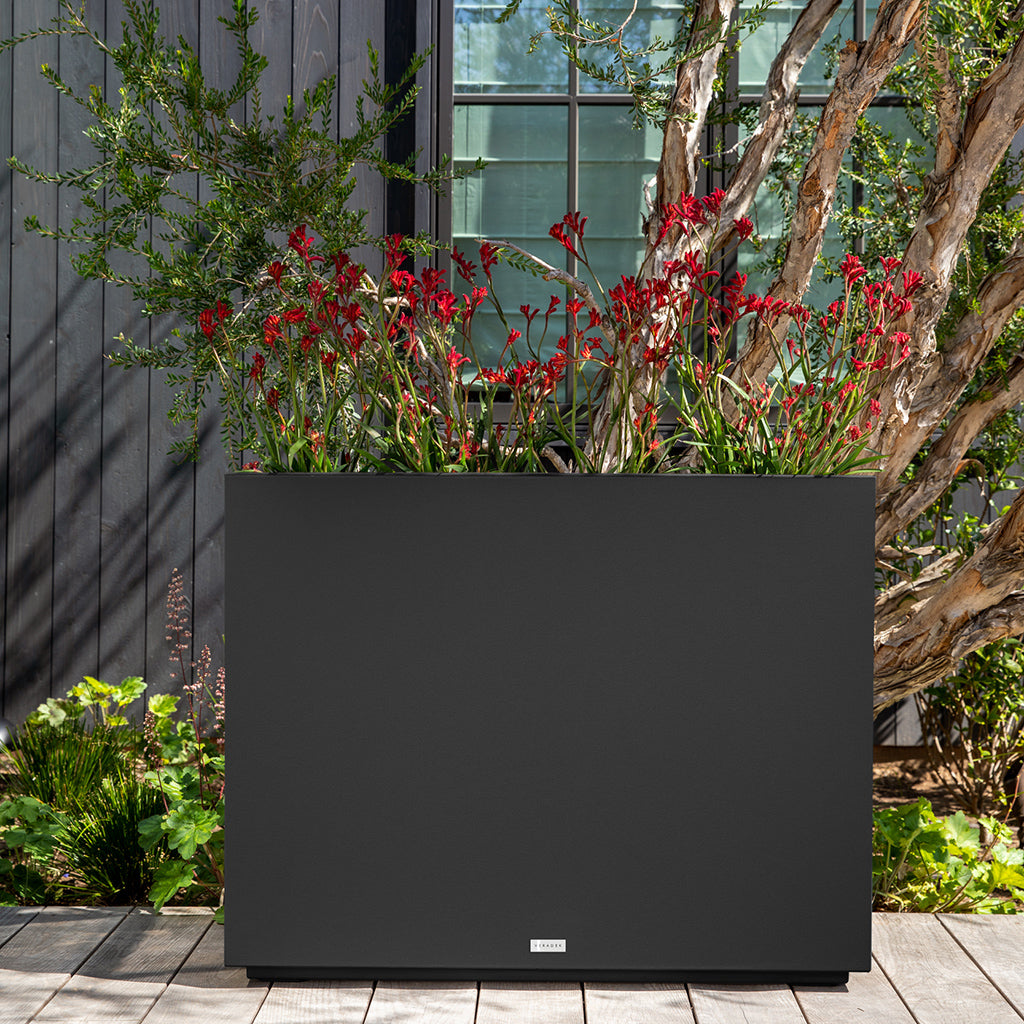 Block Span Medium Planter 38x10x30" Black