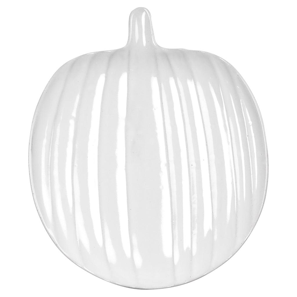 Pumpkin Shaped White Serving Plate