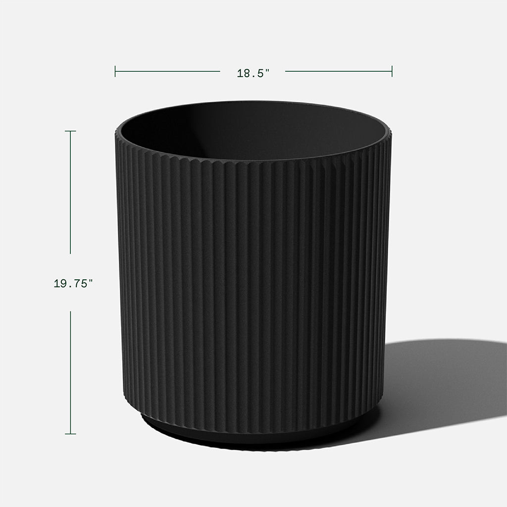 Mason Demi Planter 20" Black