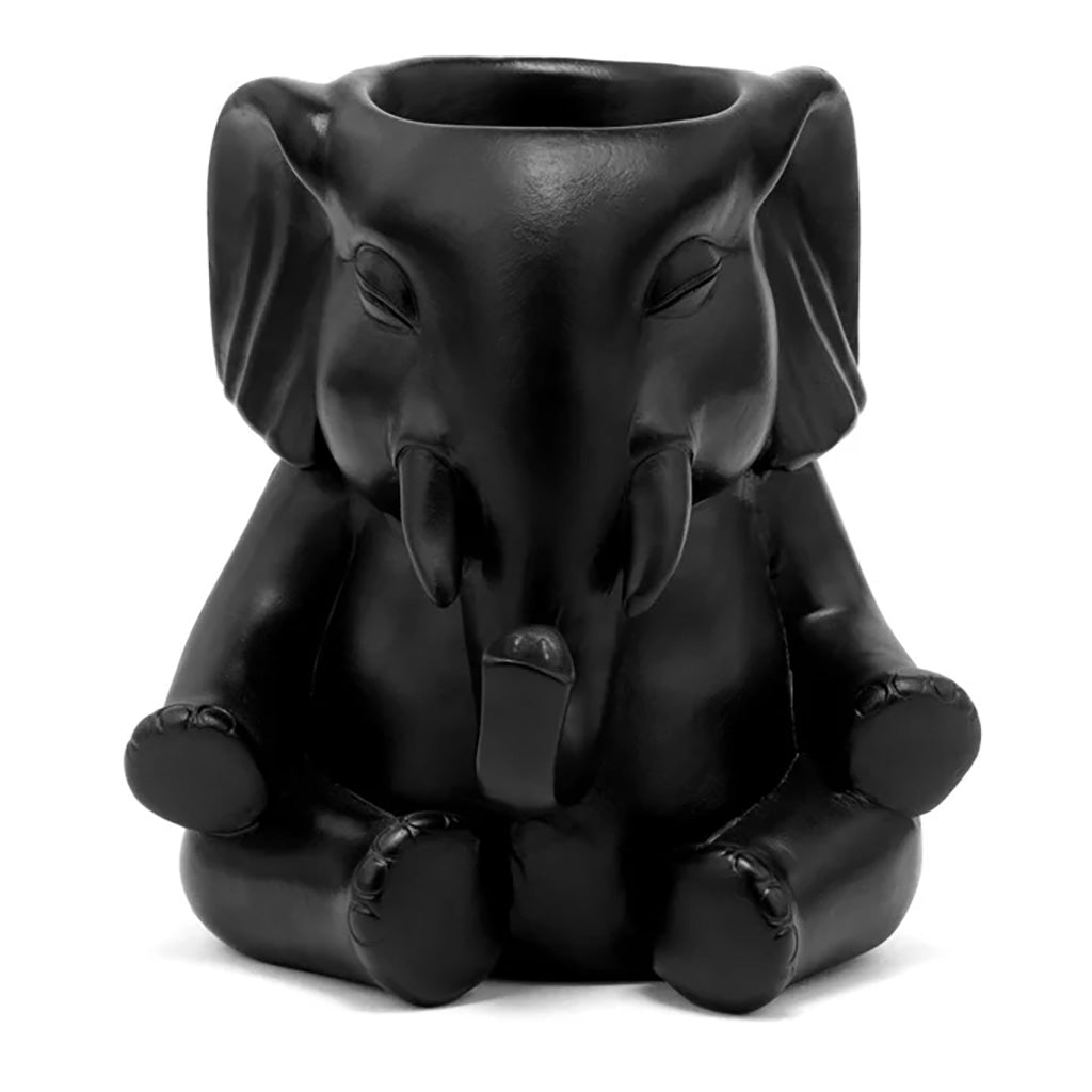 The Black Elephant Planter is a stylish and compact way to add a touch of nature and fun to your home décor. Its small size allows it to fit in any space, while its durable resin material ensures it will last for years to come. Measures 2.25" L x 2.25" W x 2" H.