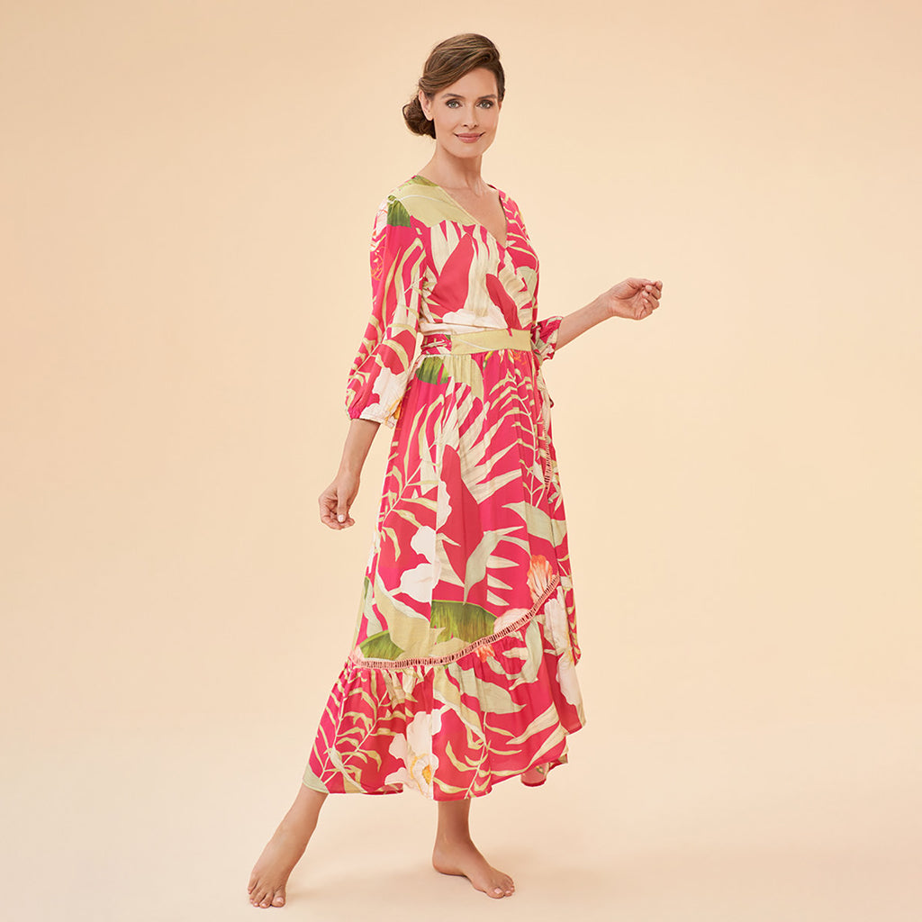 Delicate Tropical Dark Rose Dress