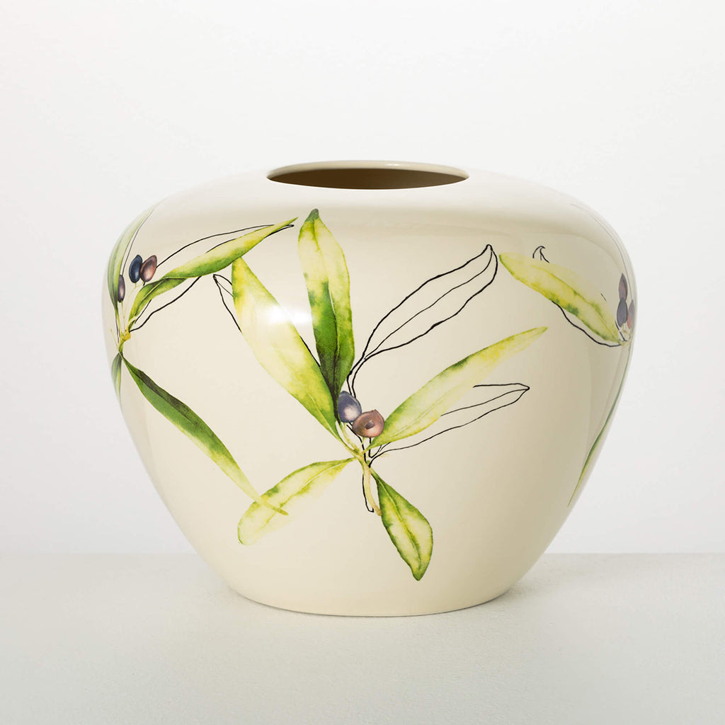 Olive Print Table Vase