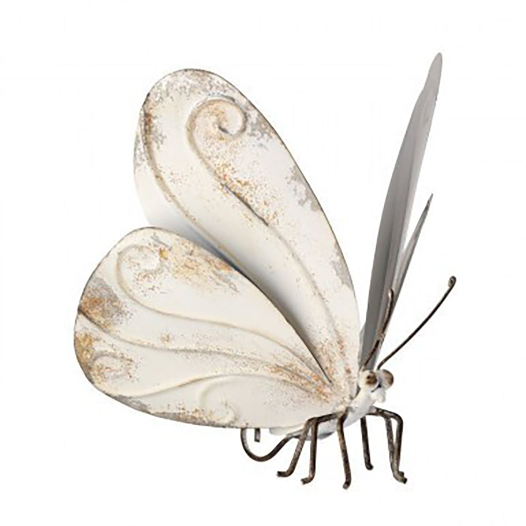 Add a touch of rustic nature to your garden with this charming metal butterfly. Standing at 9.75 inches tall, it is the perfect size to stand out without being overly imposing. Let this butterfly bring life and beauty to your outdoor space.