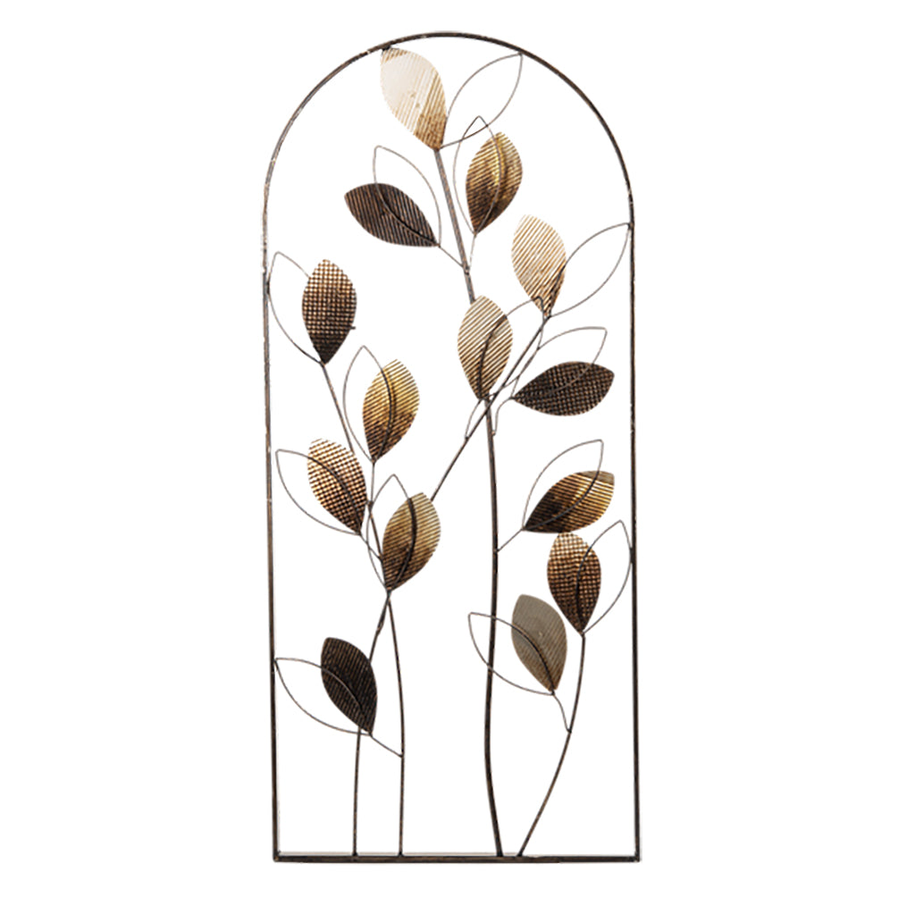 Welcome a touch of nature into your home with this metallic wall art. Measuring at 14.25"W x 3.75" D x 32"H, it's the perfect size to add a subtle but impactful element to any room.
