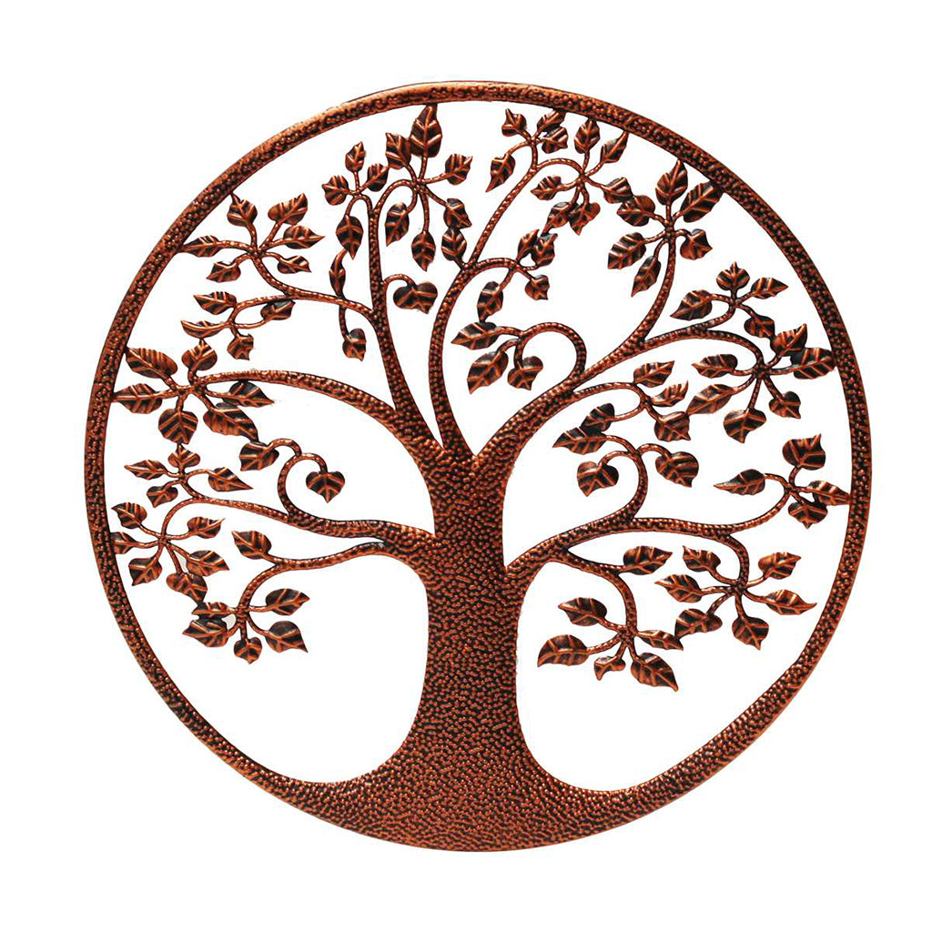 Elevate your home décor with this beautifully crafted Tree of Life wall art. Featuring an embossed design and a durable brown metal frame, it's the perfect addition to any room. Measures 16x.5x16".&nbsp;