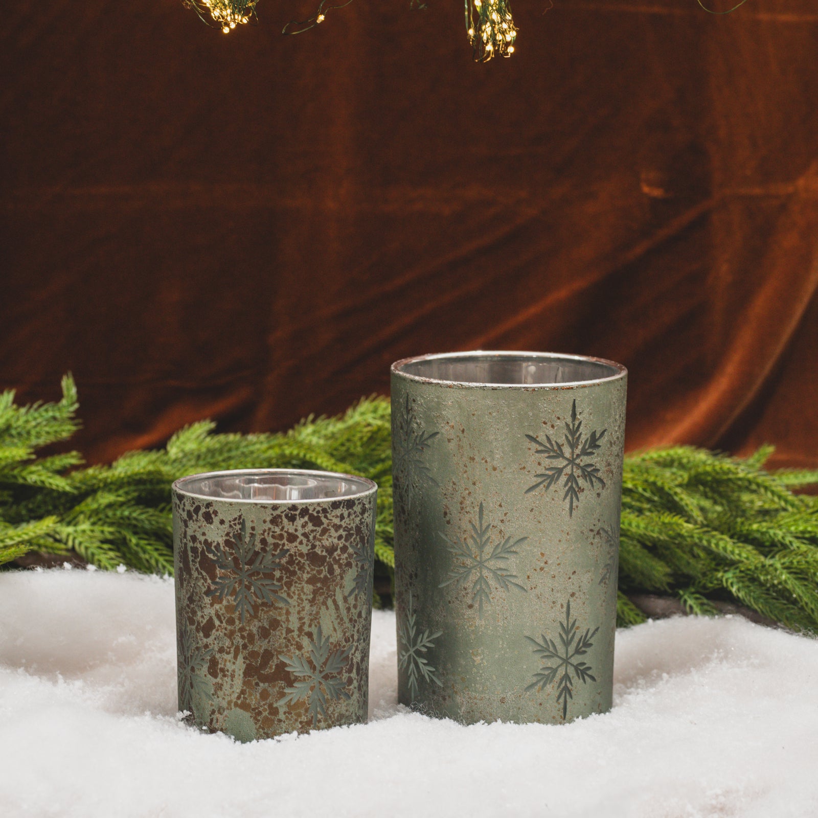 Snowflake Candle Holder Sage