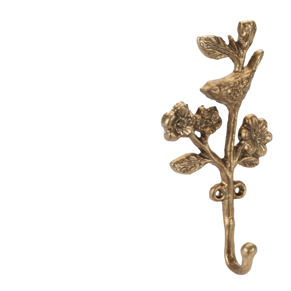 Floral Bird Wall Hook Iron