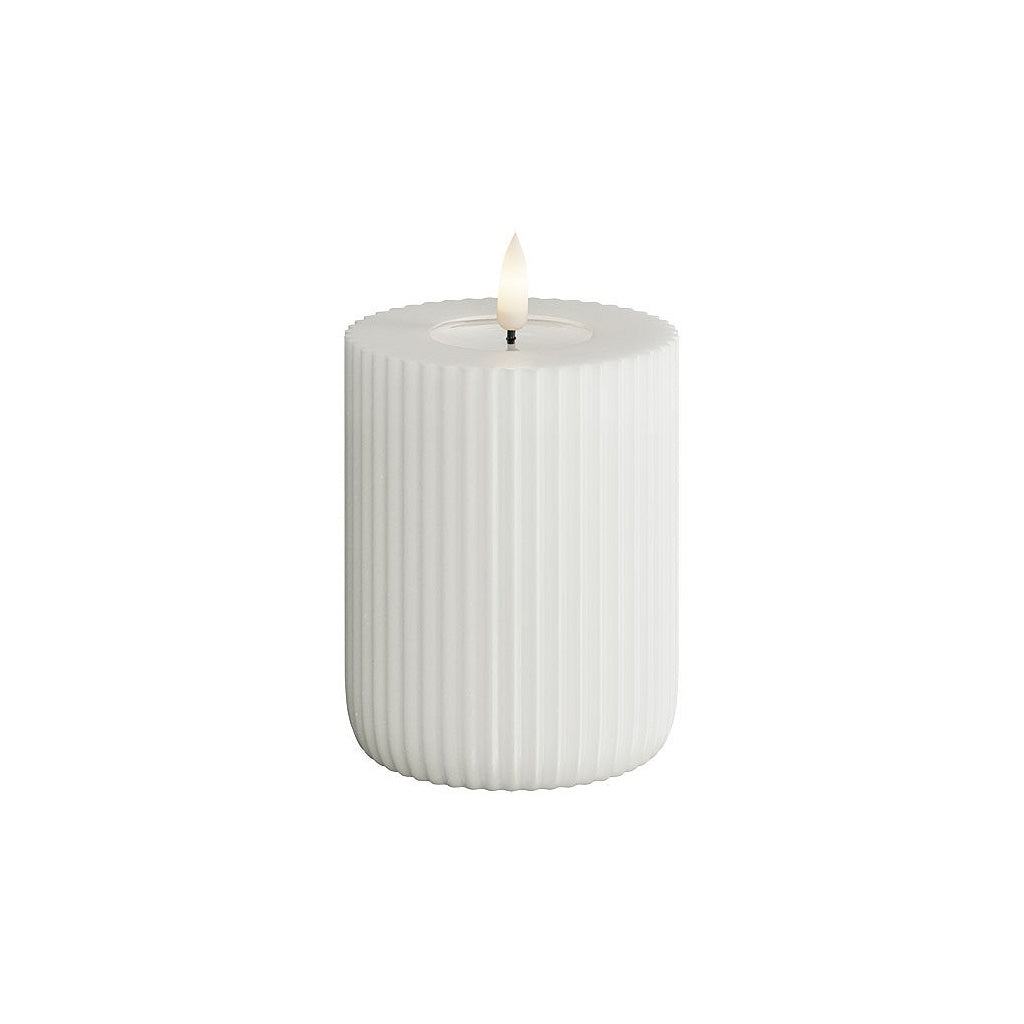 Solid Stripe LED Flameless Candle White
