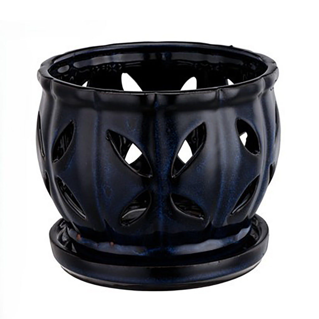 Large Reactive Orchid Pot with Saucer