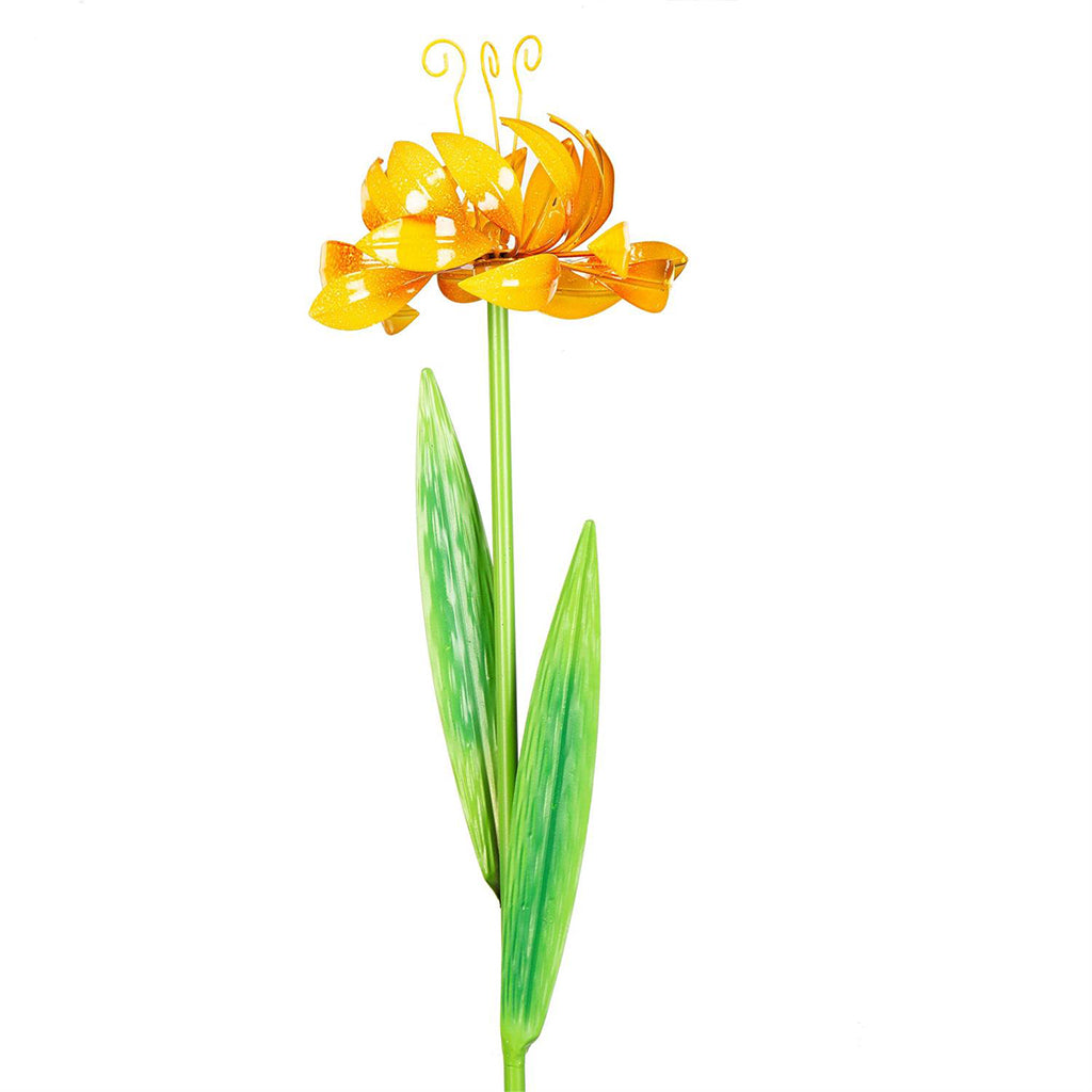 Metal Spinning Flower Stake 37"