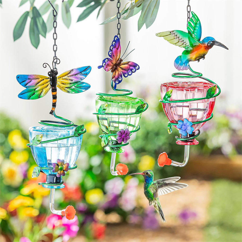 Glass Hummingbird Feeder