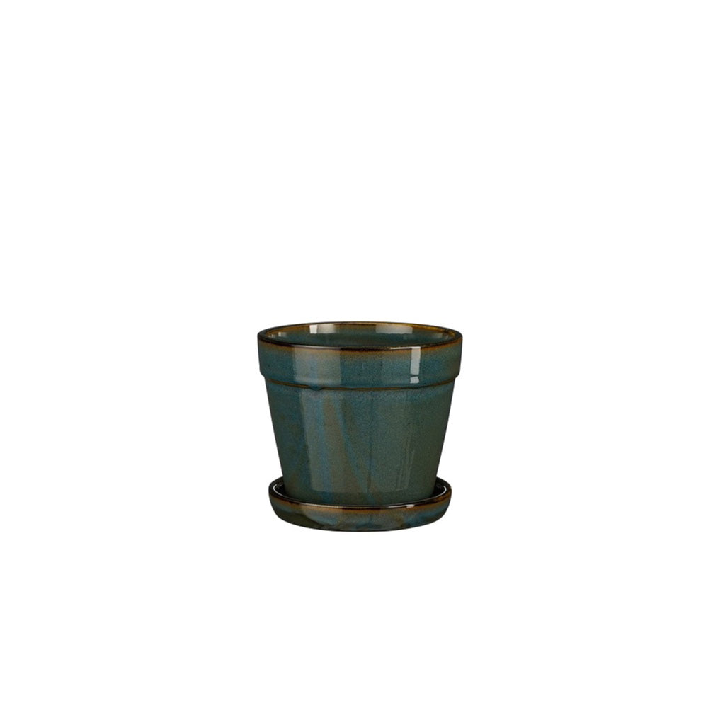 Clint Pot with Saucer Green