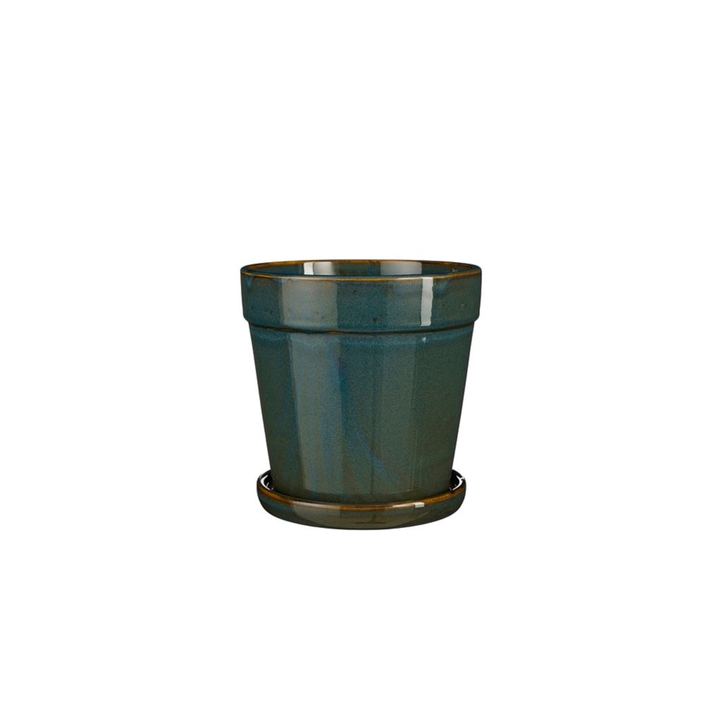 Clint Pot with Saucer Green