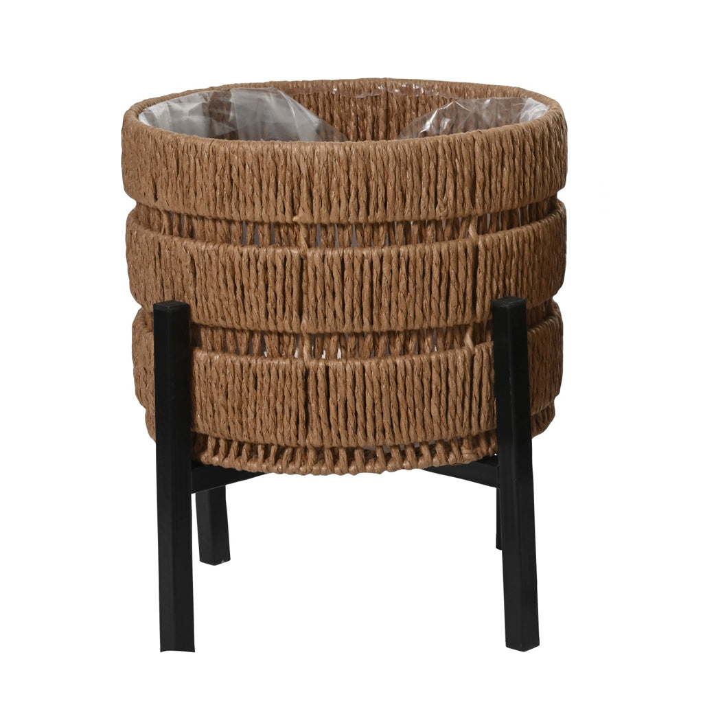 Wicker Planter on Stand Brown