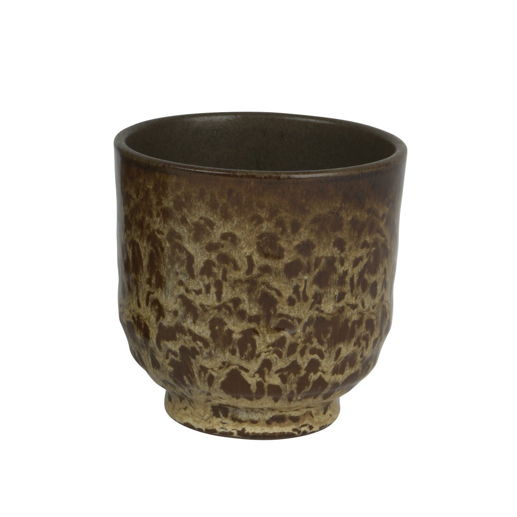 Mottled Glaze Ceramic Pot Brown
