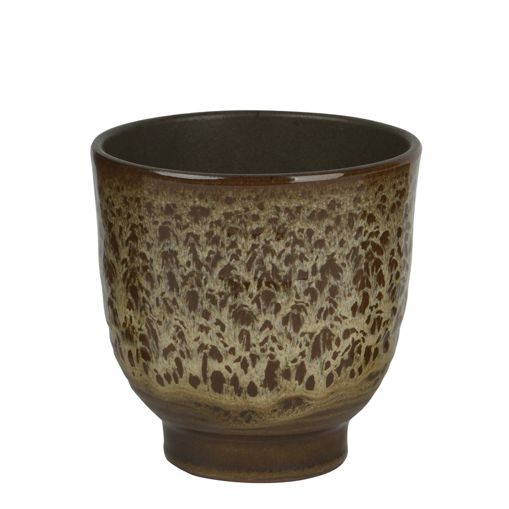 Mottled Glaze Ceramic Pot Brown