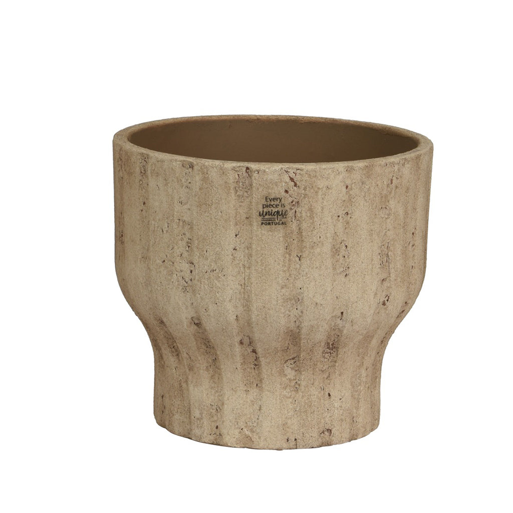 Textured Ceramic Planter Brown
