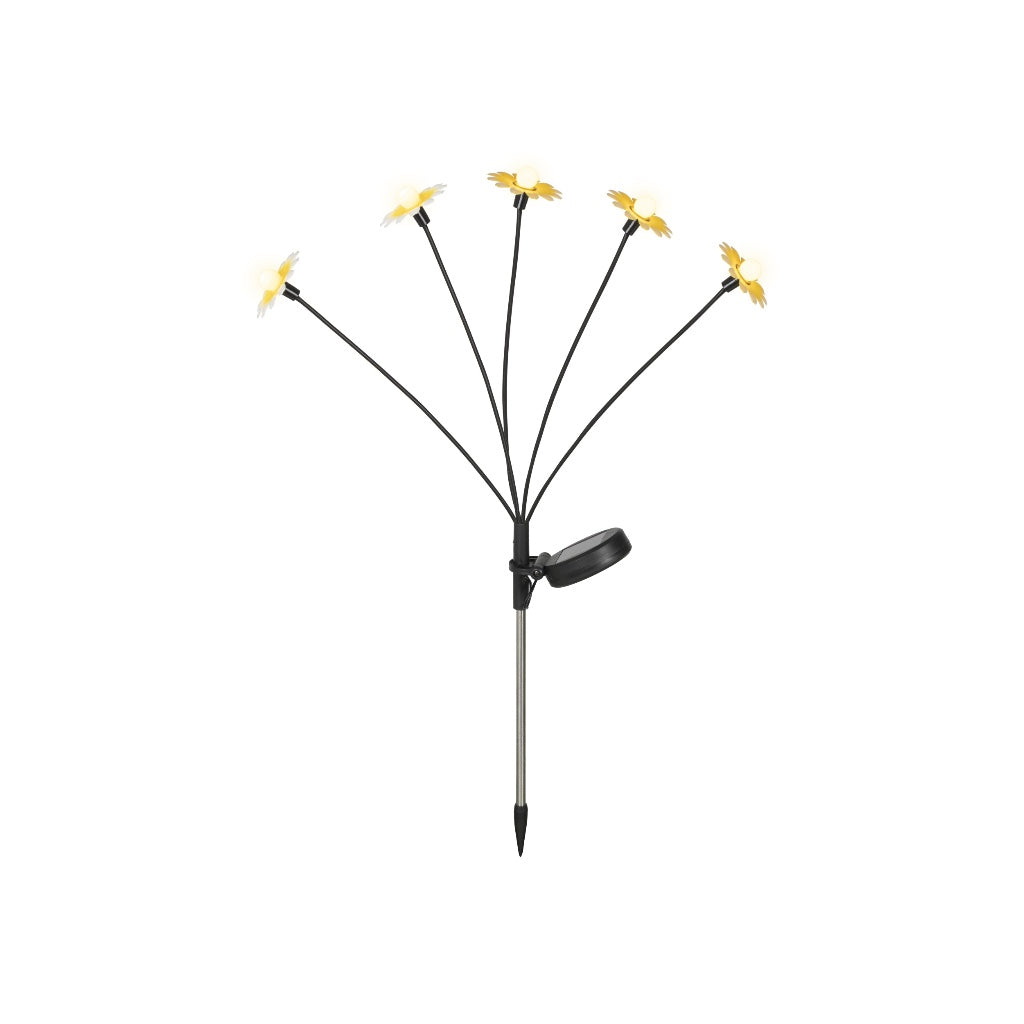Solar LED Sunflower Garden Stake 23" Yellow