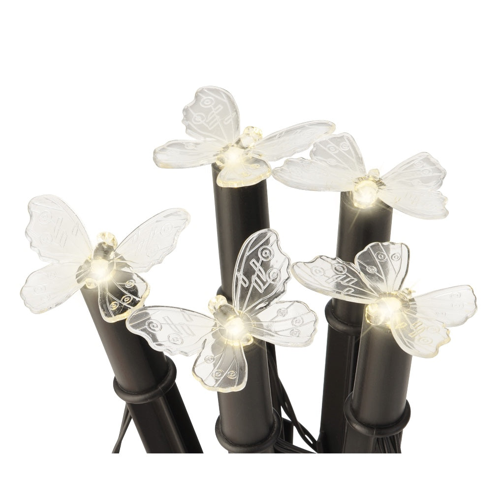Solar LED 5 Mini Stakes 6" Butterfly