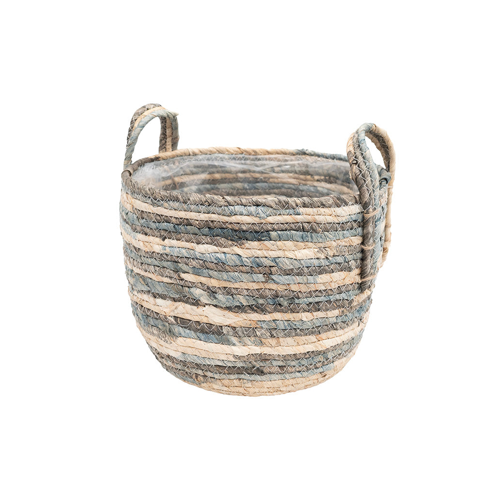 Woven Seagrass & Cotton Basket