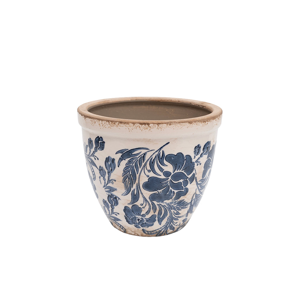 Blue Toile Pot