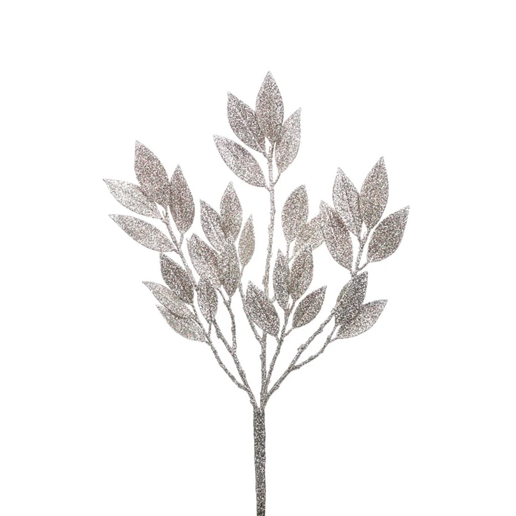 Pink Glitter Leaves Pick