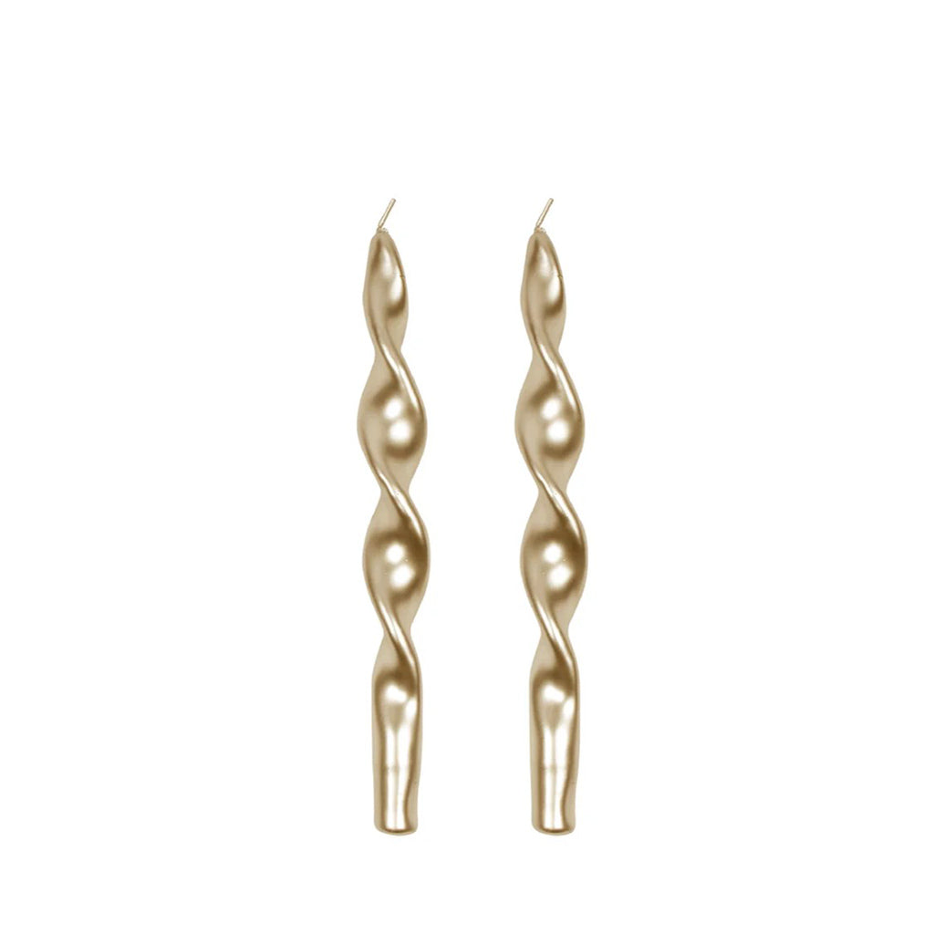 Swirl Candles Champagne set of 2