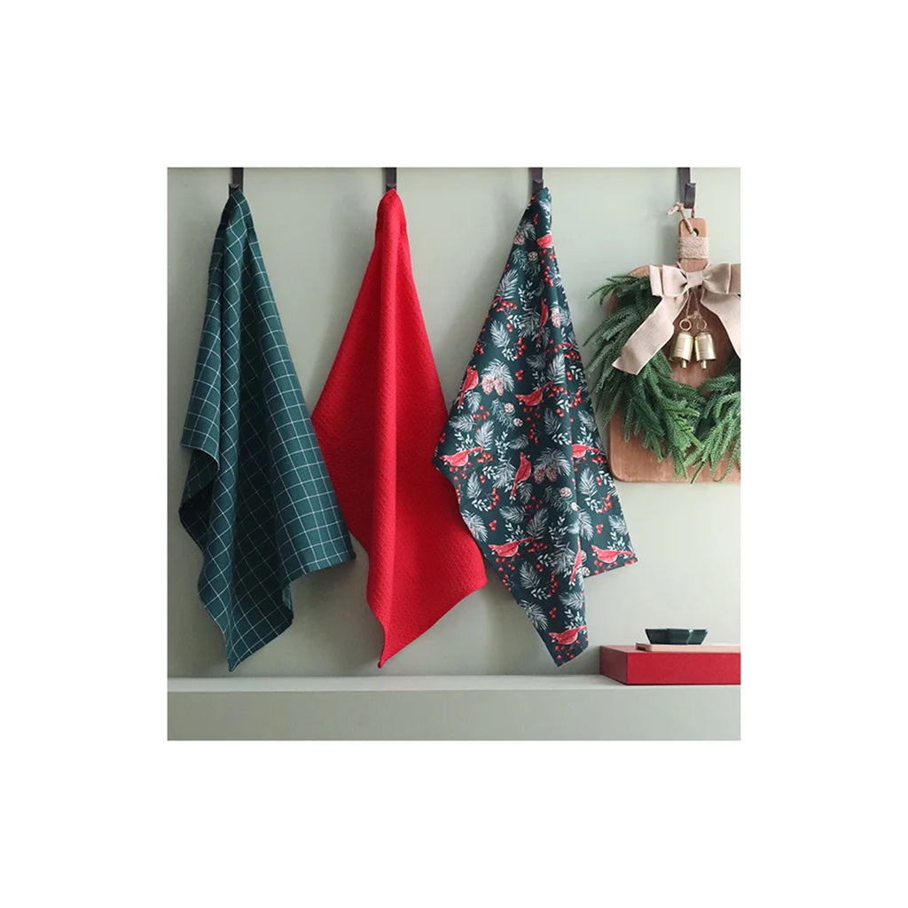 Winter Cardinal Tea Towel Set of 3