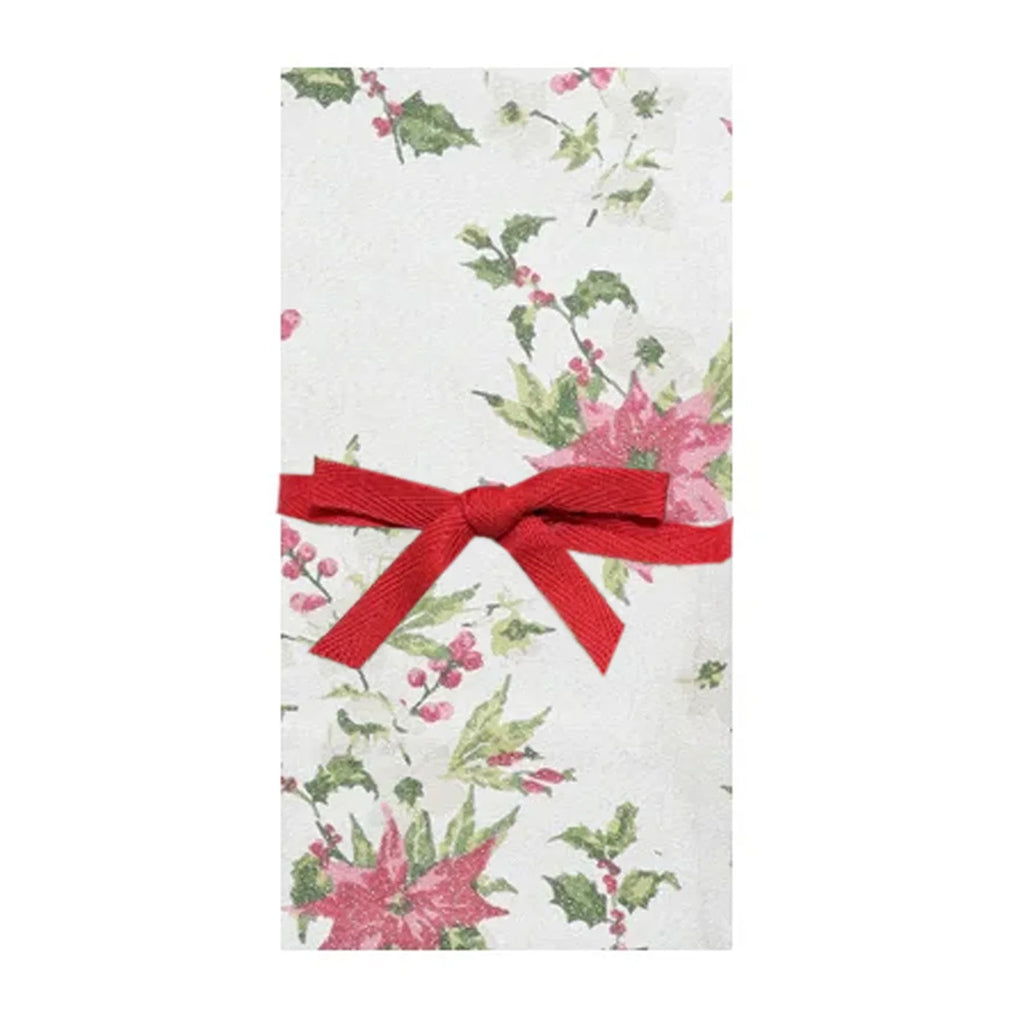 Shimmer Poinsettia Napkin Set of 4 Green