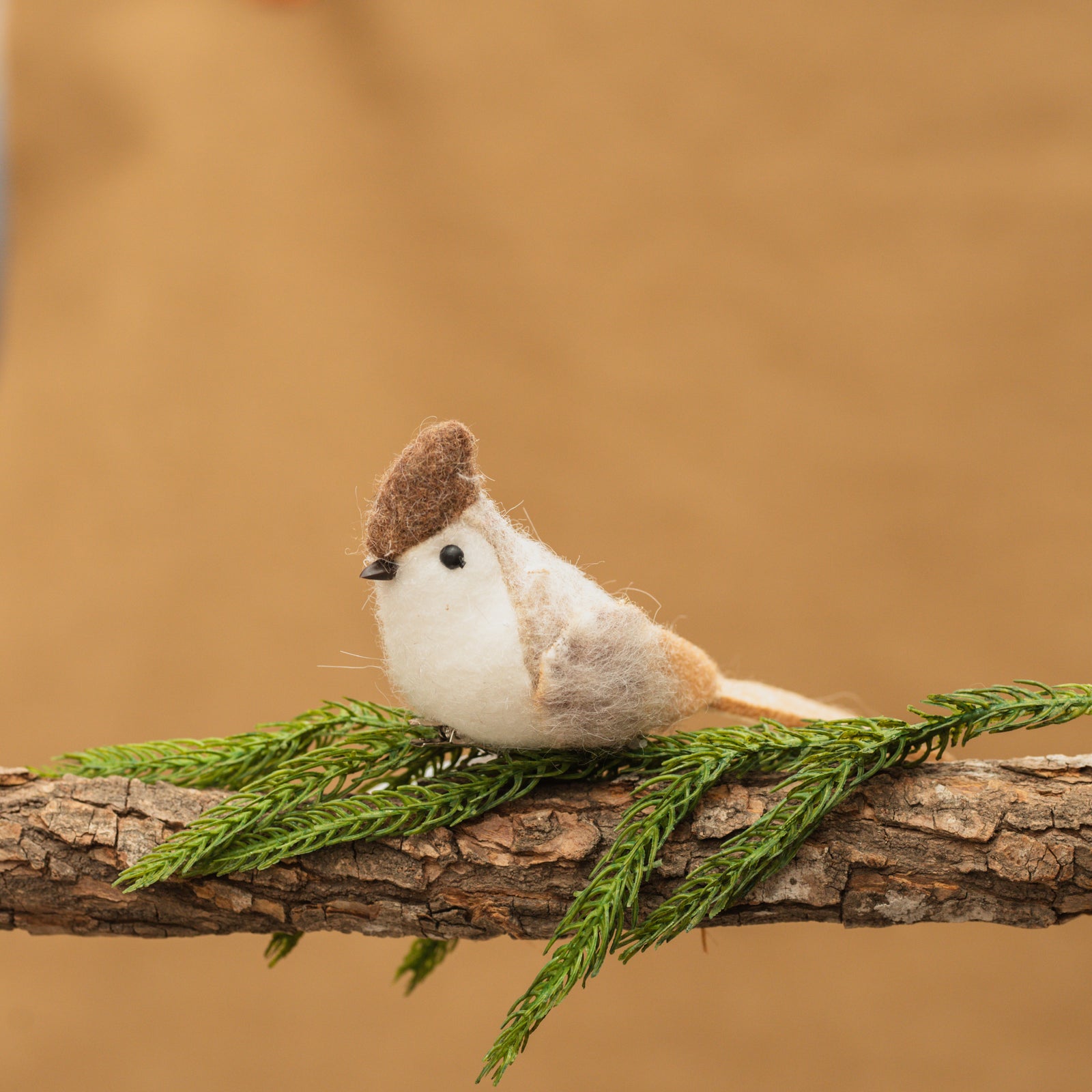Brown Felt Bird Ornament
