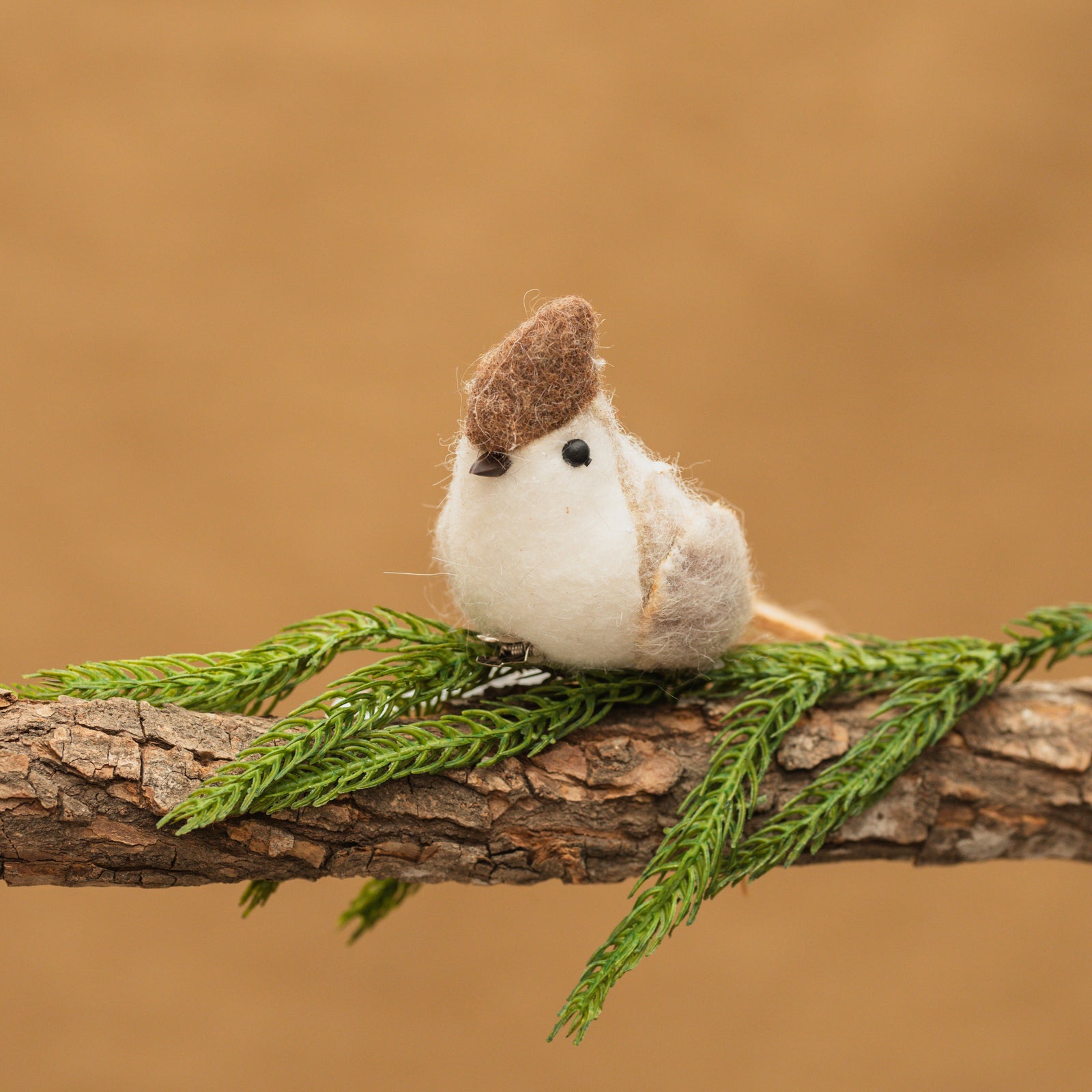 Brown Felt Bird Ornament