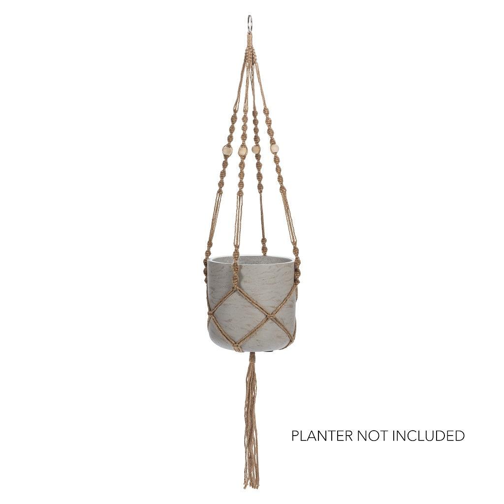 Macrame Natural Plant Hanger With Tail - Jute