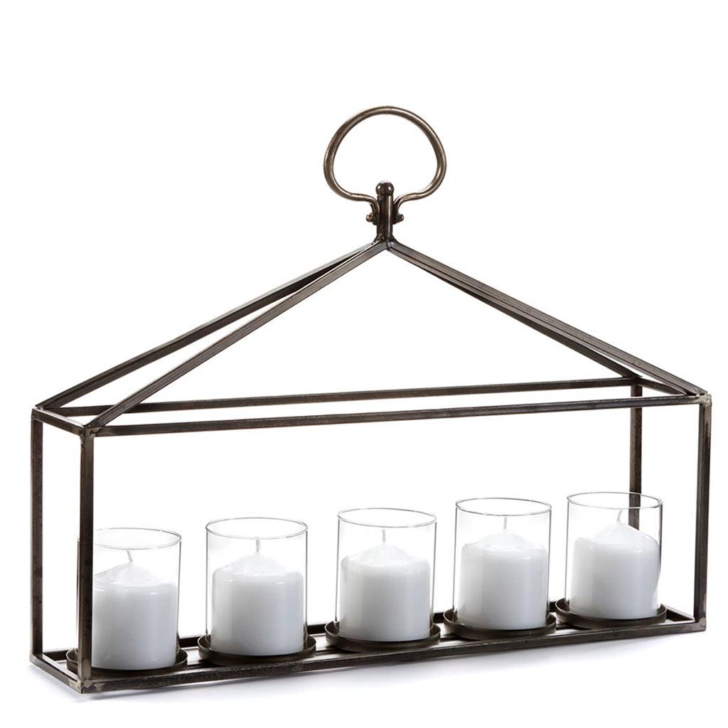 Metal glass deals candle holder