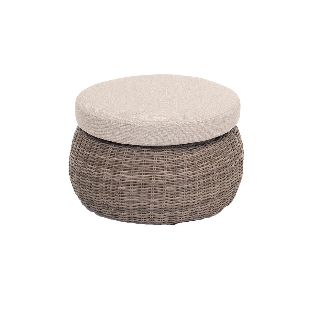 Crafted with resin wicker to last year over year with an aluminum frame and a woven linen cushion, the Moroccan Stool/Table is designed to deliver durability in style. Measuring 26.7inX12.2in, this stool features a functional ice bucket to complement your outdoor living.