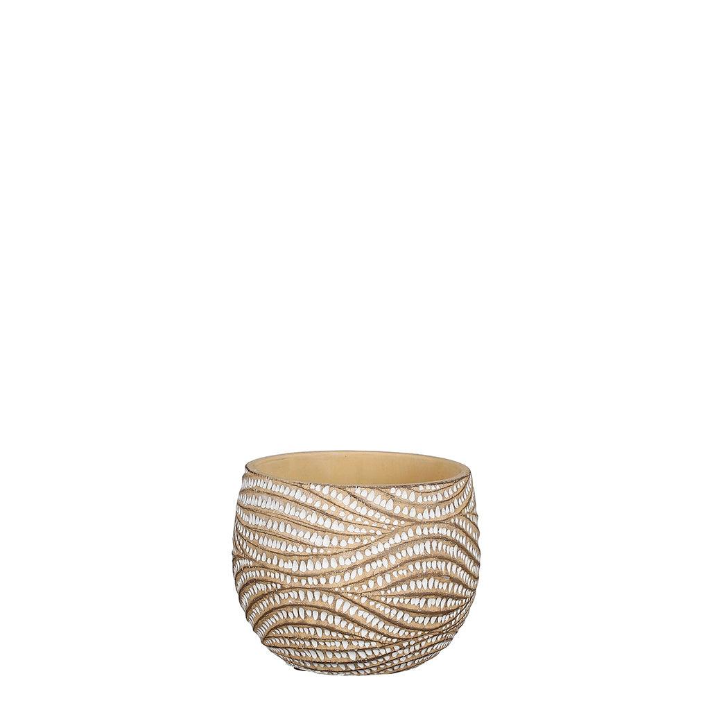 Add a touch of elegance to your home decor with our Hendrick Ceramic Pot Cream. Featuring an intricate weaving design, this ceramic pot is sure to elevate any room.