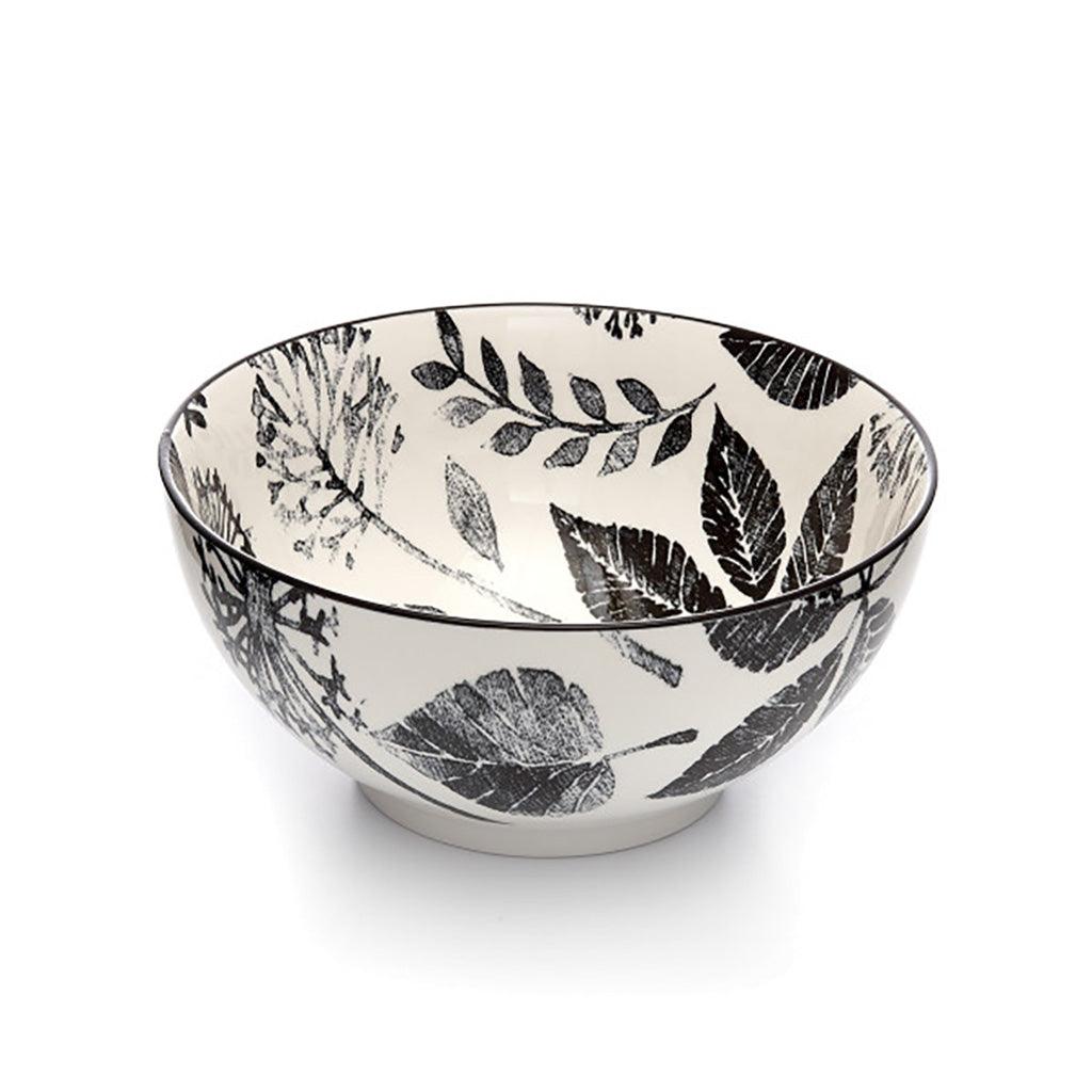 Indulge in the beauty of Japanese culture with ease using the elegant and intricate design on this 20cm Bowl Kiku Leaves. The delicate black and white details make it a versatile addition to your kitchenware, perfect for adding a touch of sophistication to any dining experience.