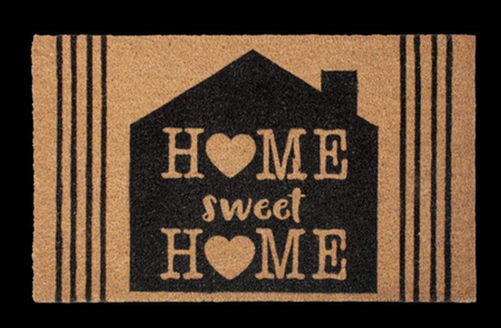 What better way to welcome guests into your home than with this charming Doormat featuring the phrase "Home Sweet Home"? Home Sweet Home Doormat is both inviting and durable, making it the perfect addition to any front entrance.