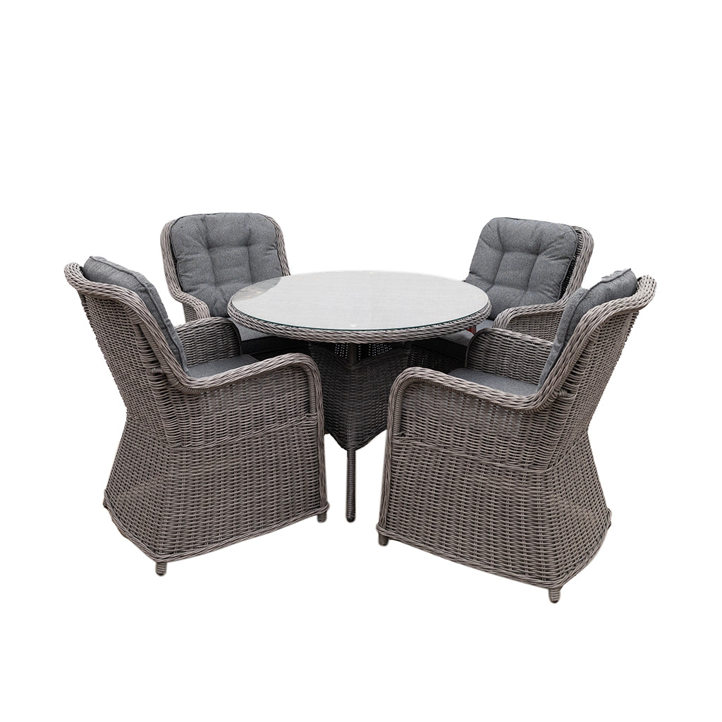 Hastings Dining Set 5 Piece Anthracite Grey