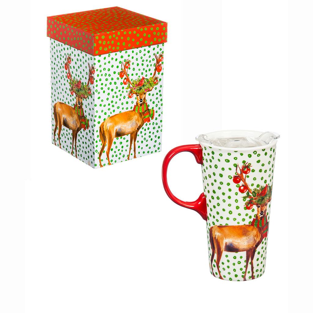 Festive Deer Travel Cup