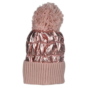 Metallic Puffer Winter Hat