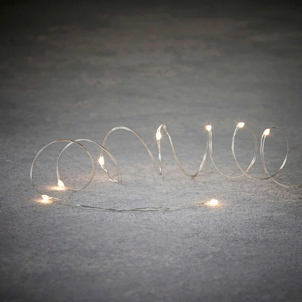 Outdoor Silver String LED Lights 49ft