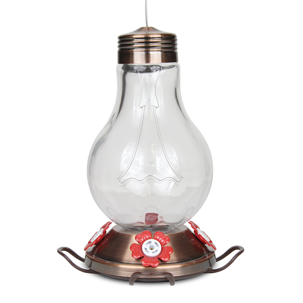 Lightbulb Glass Hummingbird Feeder