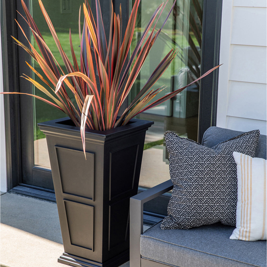 Brixton Tall Planter 28&quot; Black