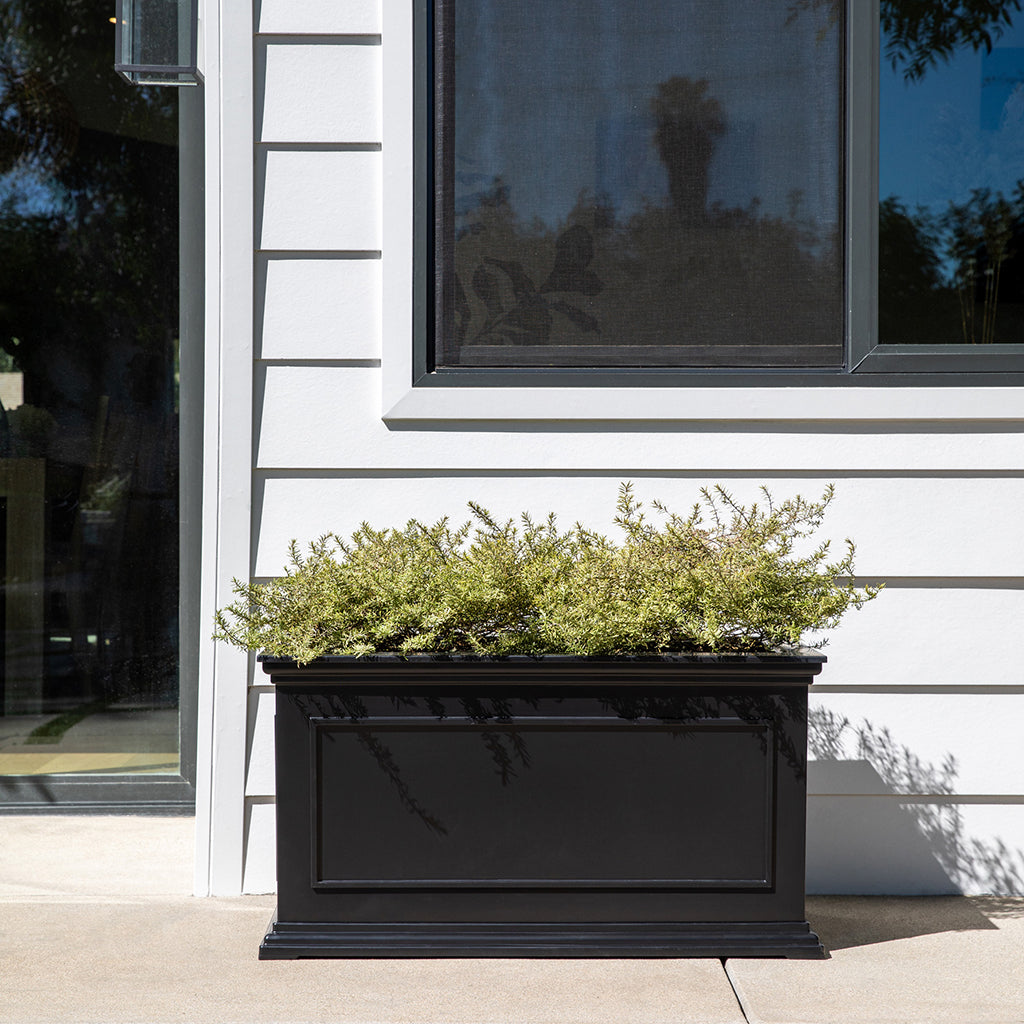 Brixton Rectangular Planter 33" Black