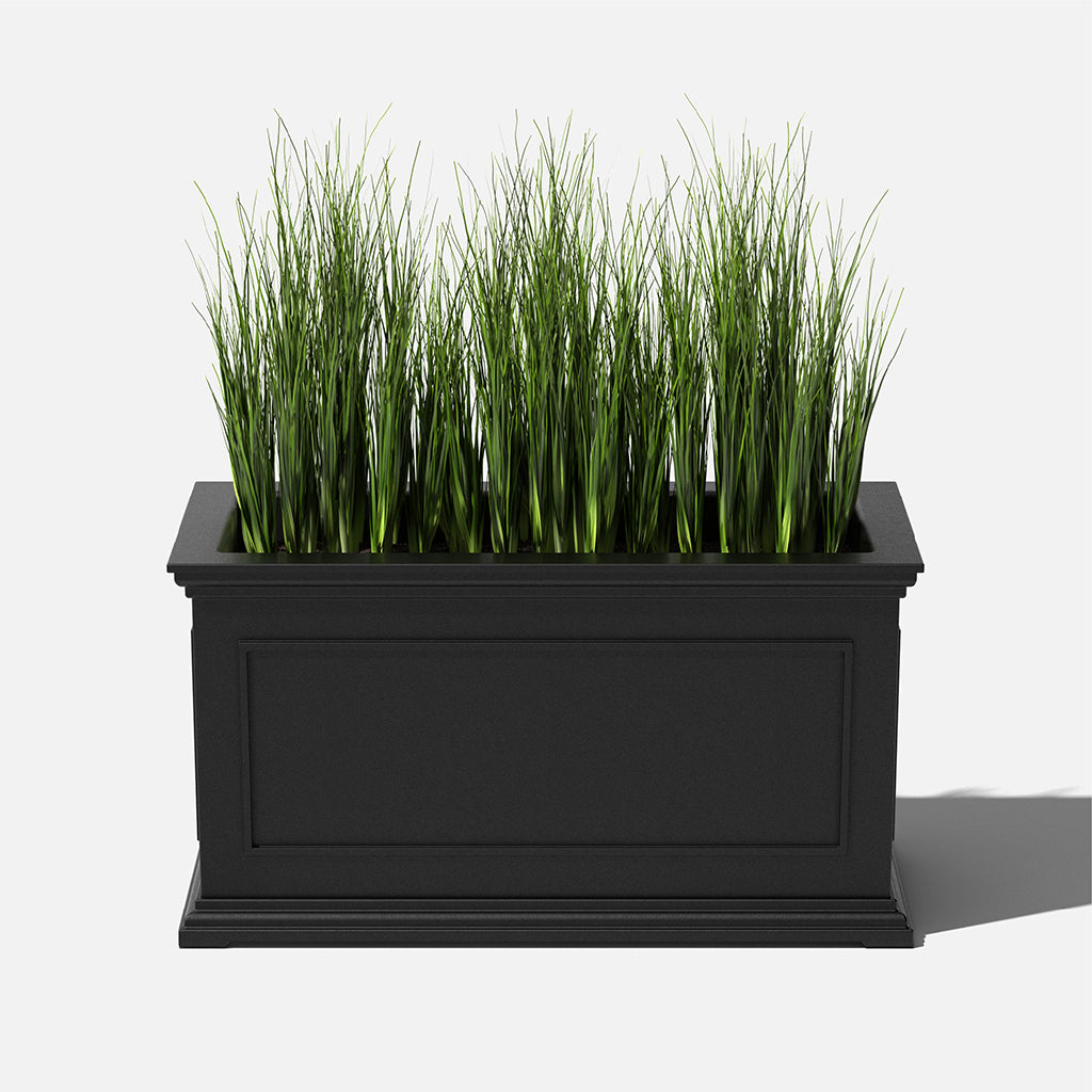 Brixton Rectangular Planter 33" Black