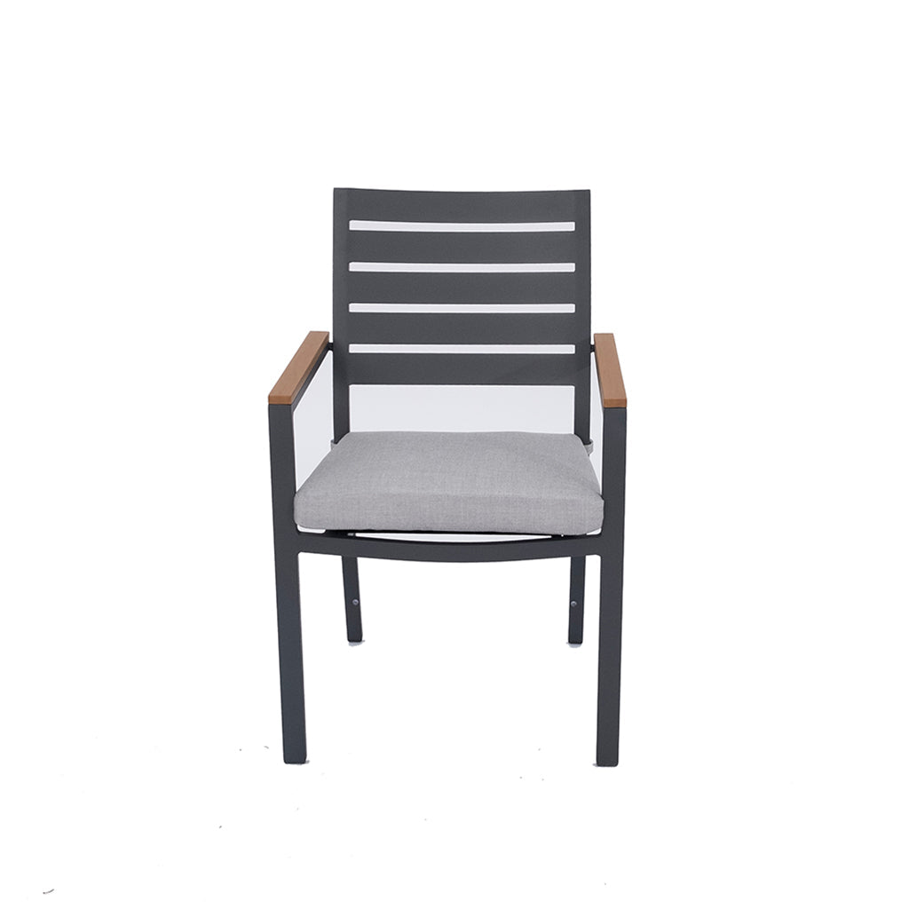 Coronado Dining End Chair - Graphite/Lifeguard Dove