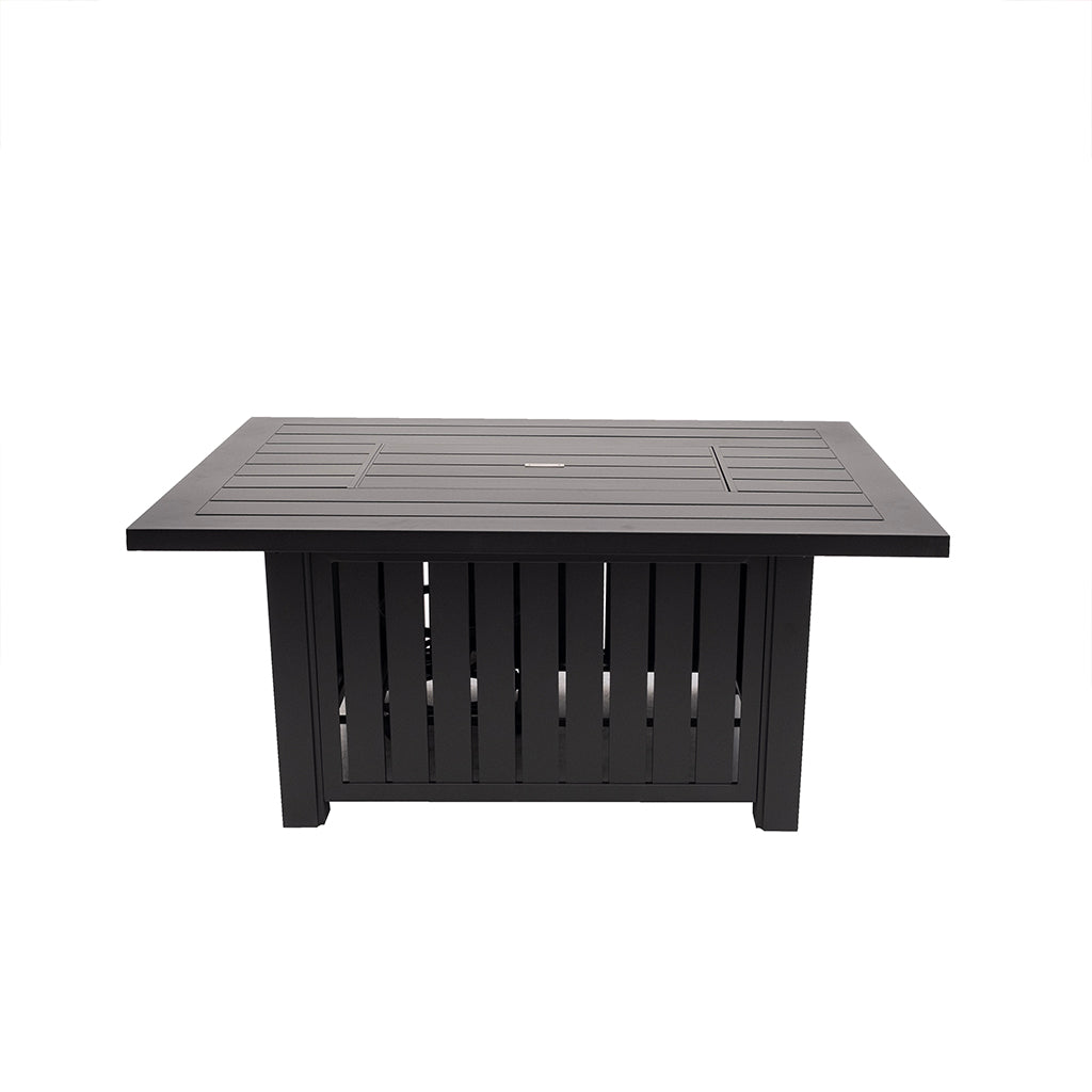 Sherwood Rectangle Fire Table 39x56" Black w/Glass Guard