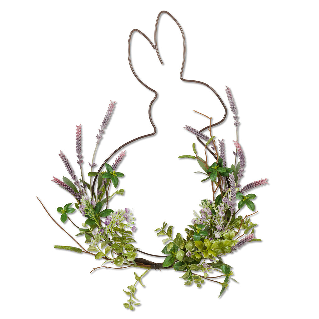 Wreath Rabbit W/Lavender 18&quot;